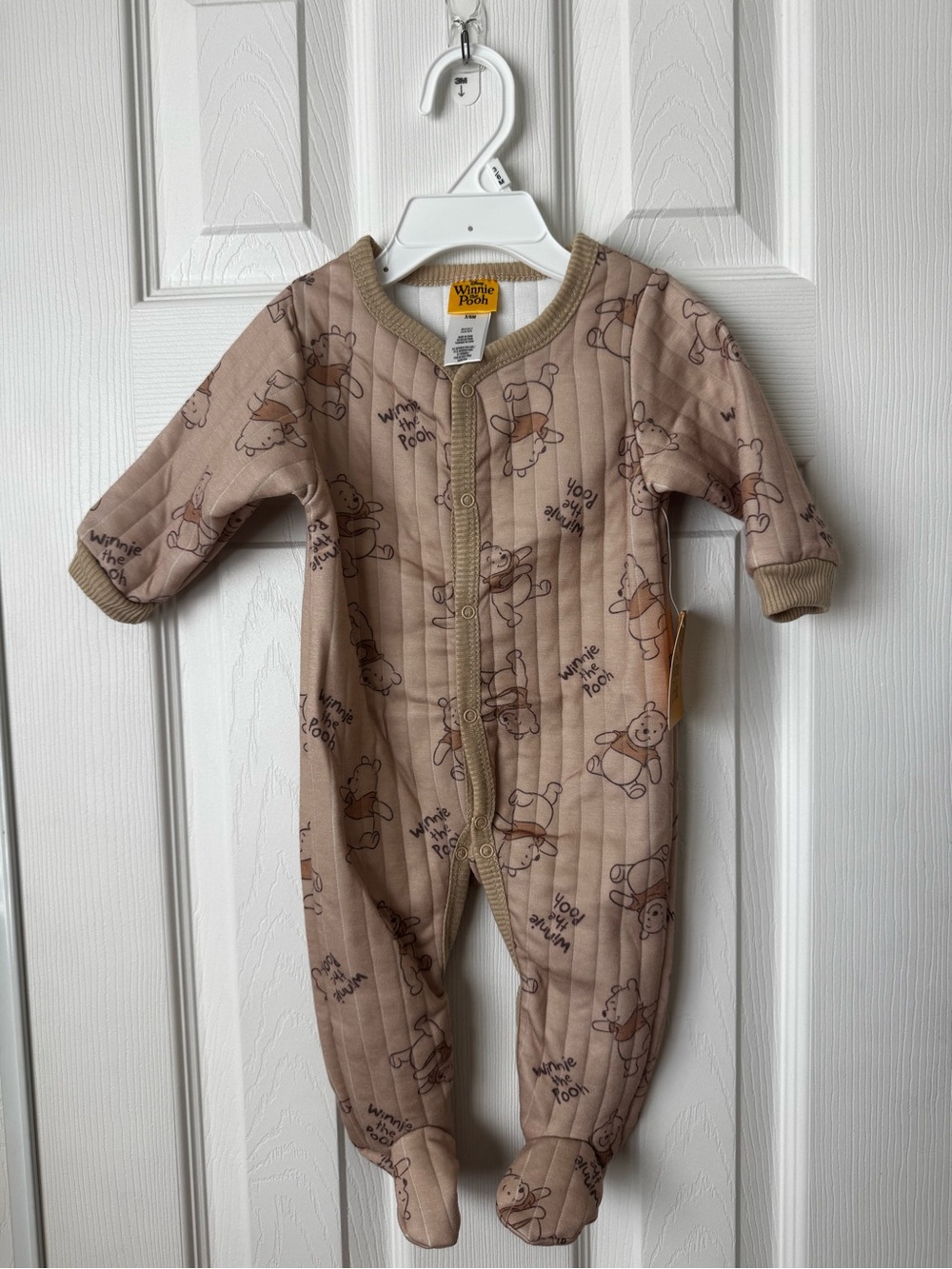 Disney Winnie the Pooh Beige Footed One-Piece